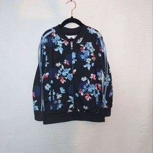 Adidas Girl's Black Floral Jacket